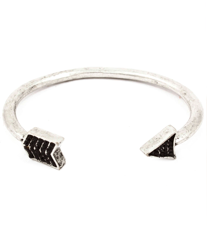 Black Crystal Arrow Cuff Bracelet