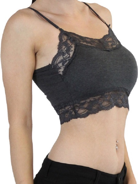 Lace Trim Padded Bralette - More Colors
