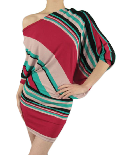 Patrizia Asymmetric Multi Stripe Dress