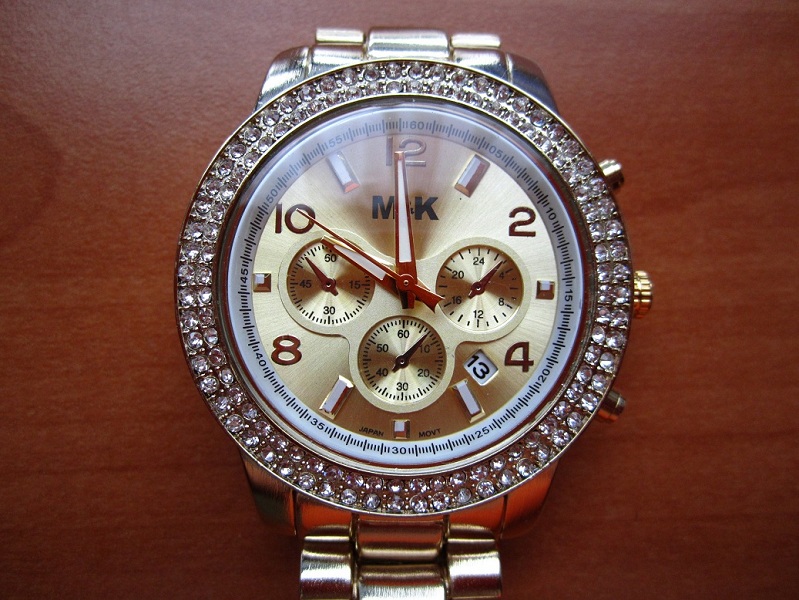 M&K Gold Date Glitz Watch