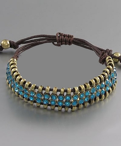 Nariva Antique Gold Adjustable Flat Style Bracelet - More Colors