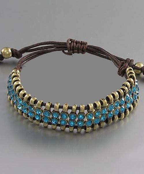 Nariva Antique Gold Adjustable Flat Style Bracelet - More Colors - Click Image to Close