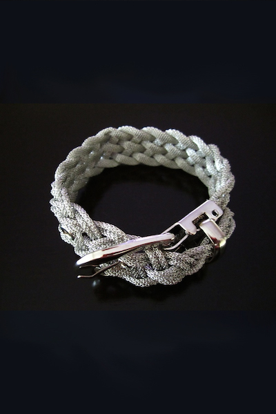 Zeta Belt Buckle Weaved Mesh Bracelet - More Colors - Click Image to Close