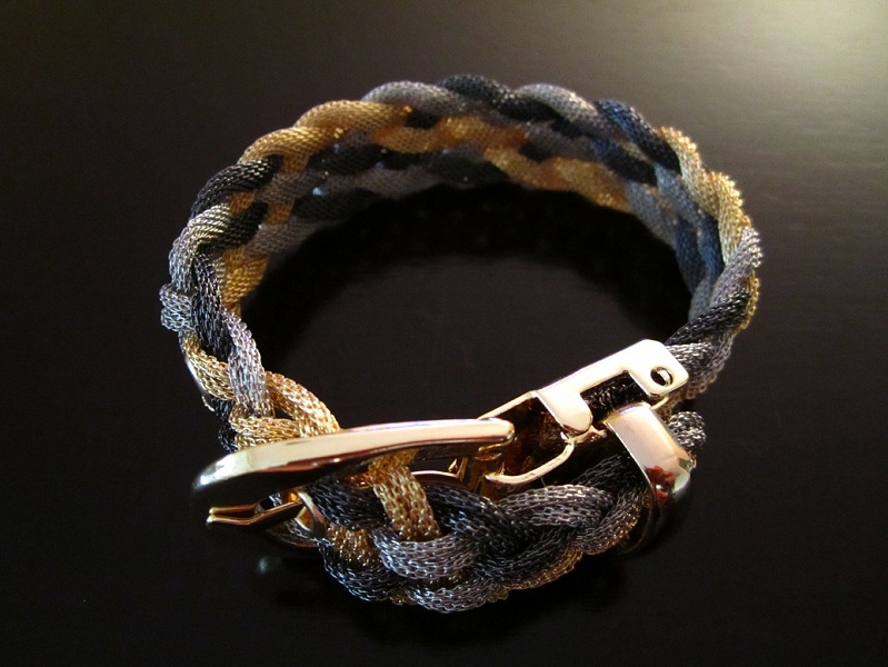 Zeta Belt Buckle Weaved Mesh Bracelet - More Colors