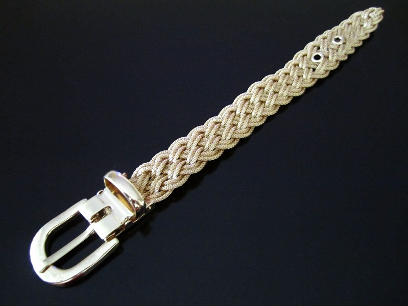 Zeta Belt Buckle Weaved Mesh Bracelet - More Colors - Click Image to Close