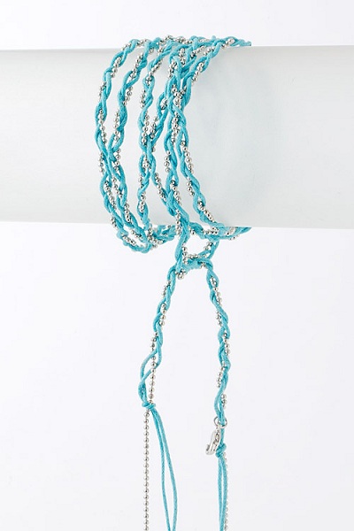 Fio String Weave Bead Chain Wrap Bracelet or Necklace