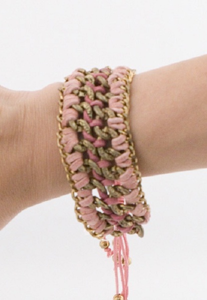 Mokka Suede and Chain Cord Bracelet - More Colors