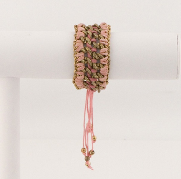 Mokka Suede and Chain Cord Bracelet - More Colors - Click Image to Close