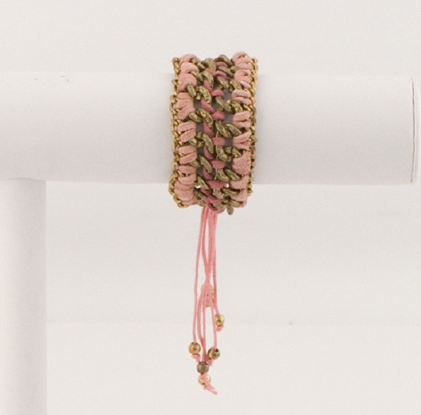 Mokka Suede and Chain Cord Bracelet - More Colors