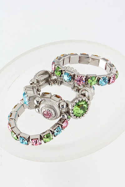 Jeweled 3-in-1 Ring Set - More Colors - Click Image to Close