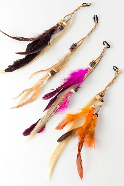 Tribal Feather Hair Clip In - More Colors - Click Image to Close