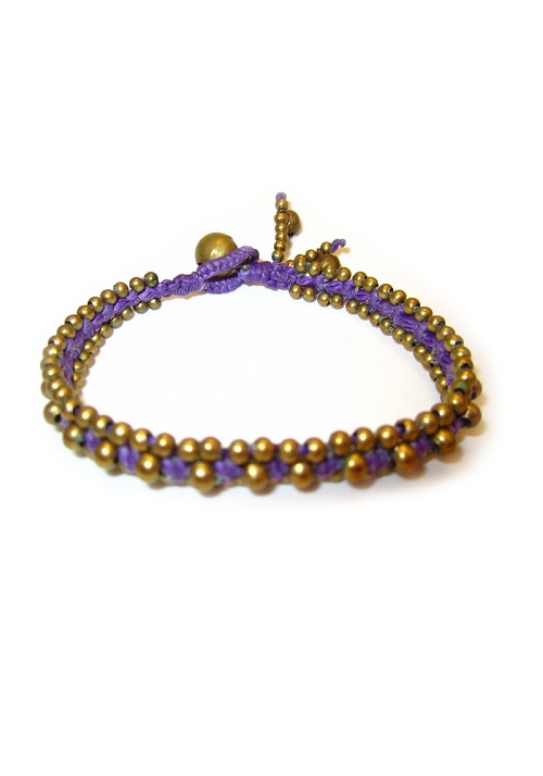 Thai Purple Cord Bracelet - Click Image to Close