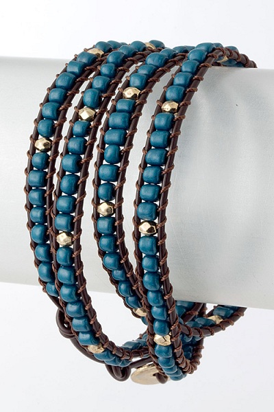 Tryk Accent Bead Wrap Bracelet - More Colors - Click Image to Close