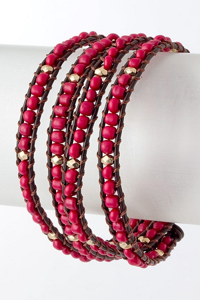 Tryk Accent Bead Wrap Bracelet - More Colors - Click Image to Close