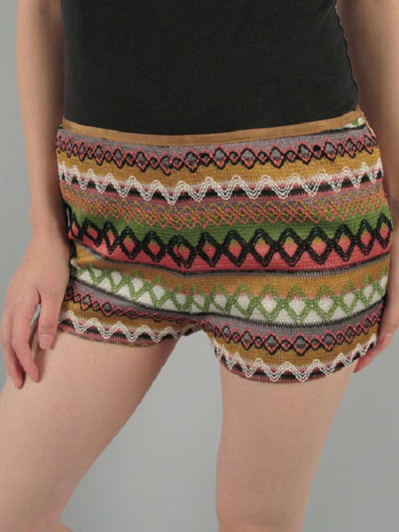 Avery Low Rise Embroidered Knit Shorts - Click Image to Close