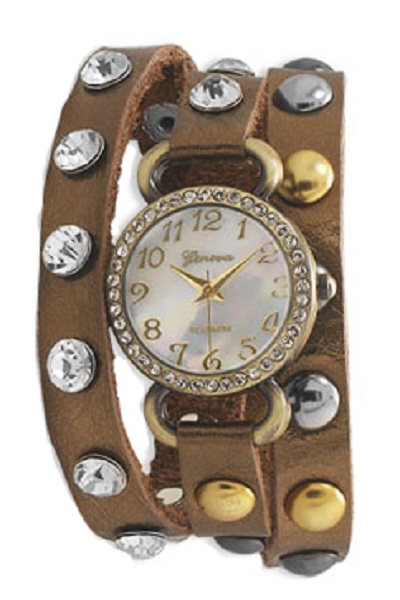 Geneva Wrap Around Watch - Faux Peau Design - Click Image to Close