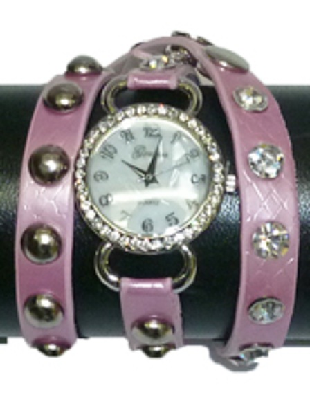 Geneva Wrap Around Watch - Metallic Design - Click Image to Close