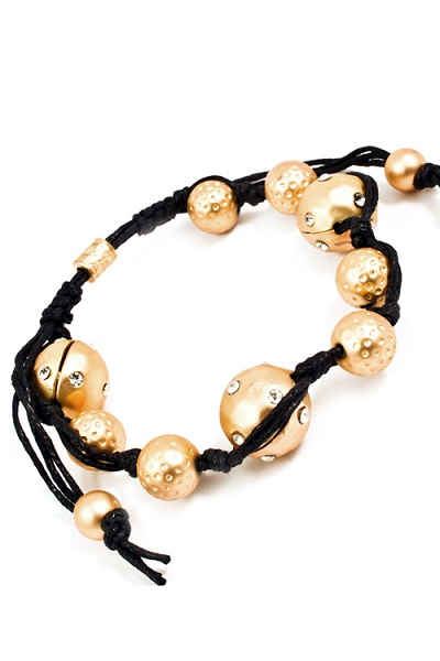 Trikaya 3 Bodies Shamballa Bracelet - Gold - More Colors - Click Image to Close