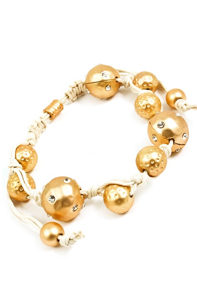 Trikaya 3 Bodies Shamballa Bracelet - Gold - More Colors - Click Image to Close