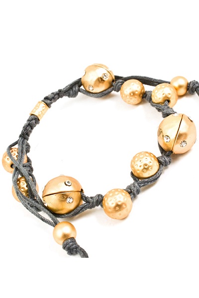 Trikaya 3 Bodies Shamballa Bracelet - Gold - More Colors - Click Image to Close