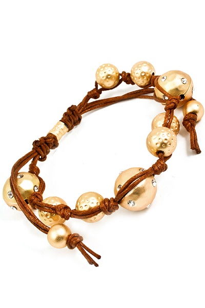 Trikaya 3 Bodies Shamballa Bracelet - Gold - More Colors