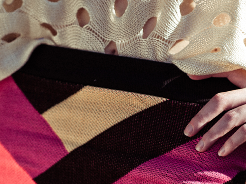 V Strip Multicolor Skirt - Click Image to Close