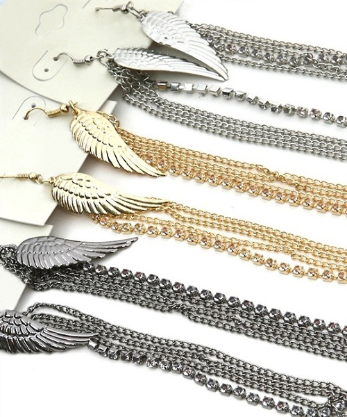 Fauna Angel Wing and Crystal Earlace Earrings - More Colors