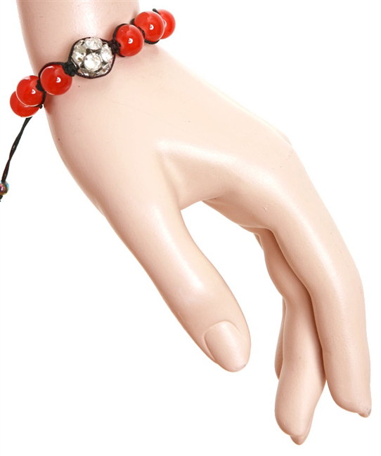 Red Wooden Shamballa Bracelet With Earrings in Nairobi CBD | PigiaMe