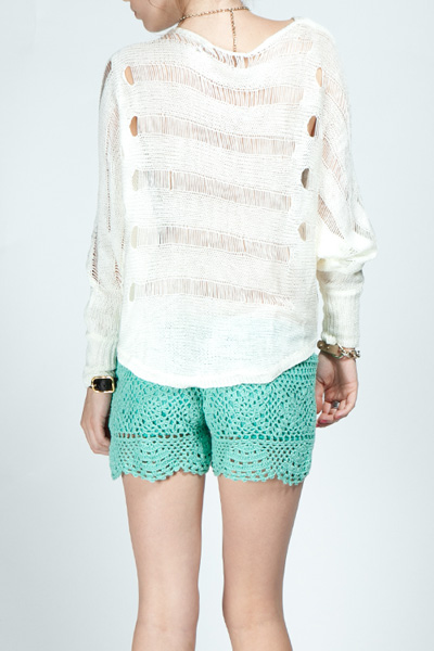 Barcelona Crochet Shorts - Mint - Click Image to Close