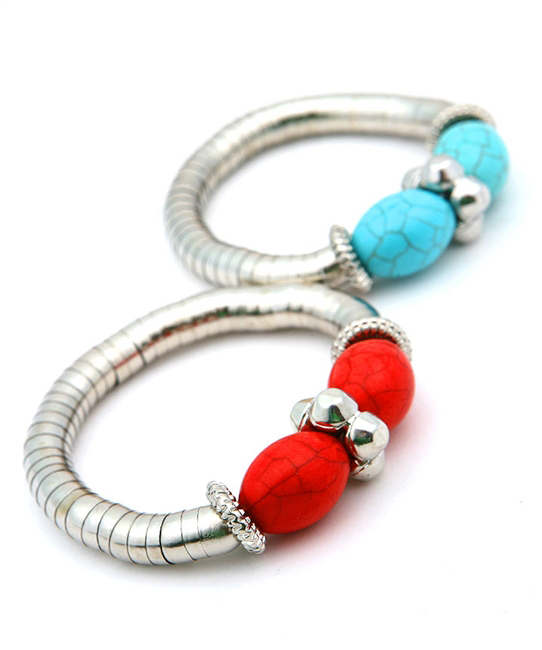 Gemello Cracked Oval Beads Bracelet