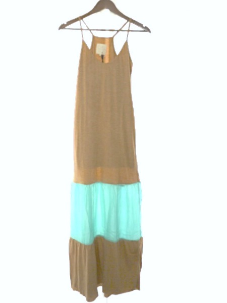 Color Block Maxi Dress - Teal/Clay - Click Image to Close