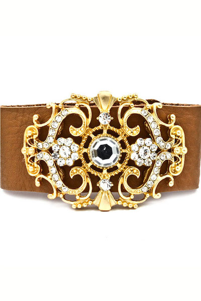 Chantilly Crystal Stones Cuff Bracelet - Click Image to Close