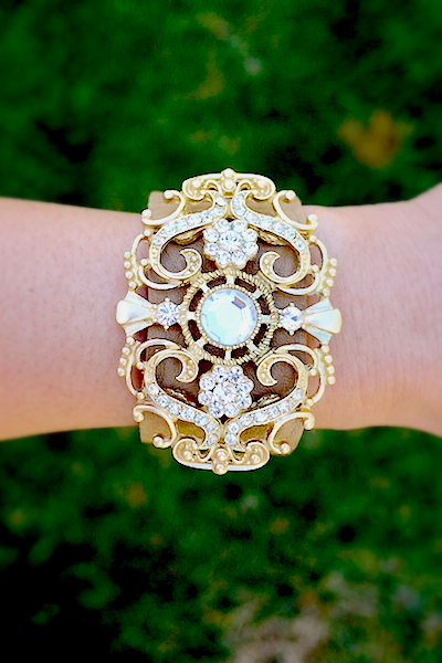 Chantilly Crystal Stones Cuff Bracelet - Click Image to Close