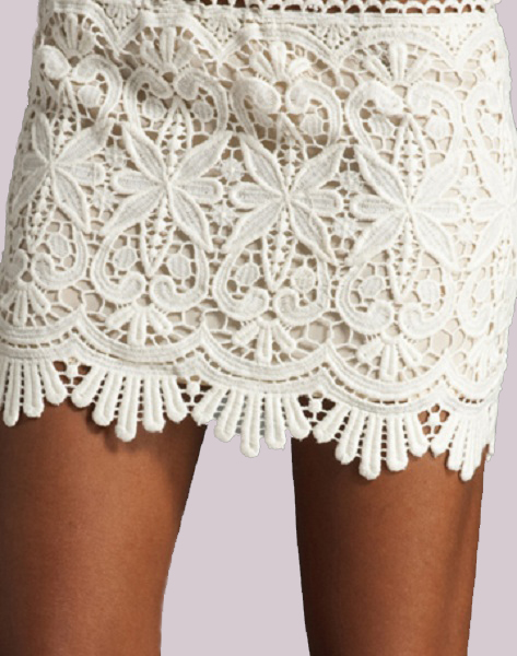 Sydney Lace Mini Skirt - Ivory - Click Image to Close