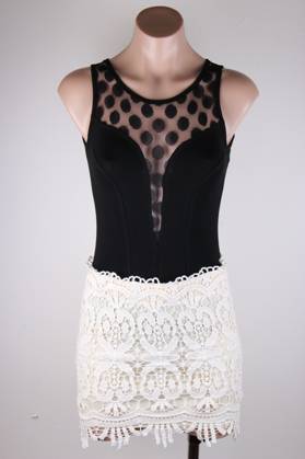 Sydney Lace Mini Skirt - Ivory - Click Image to Close