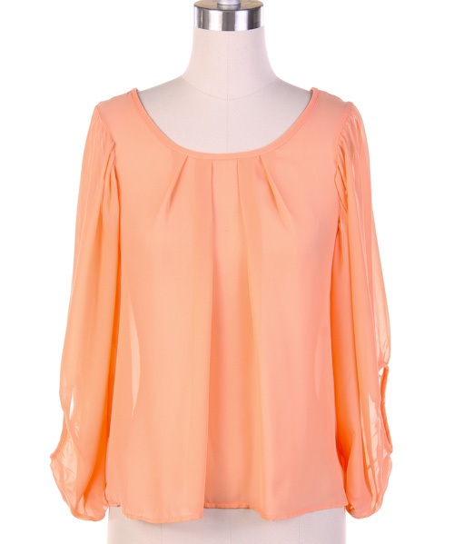 Julianne Sheer Chiffon Top - More Colors - Click Image to Close