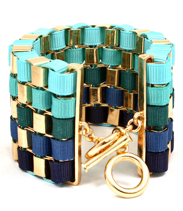 Five Shades of Blue Toggle Bracelet - Click Image to Close