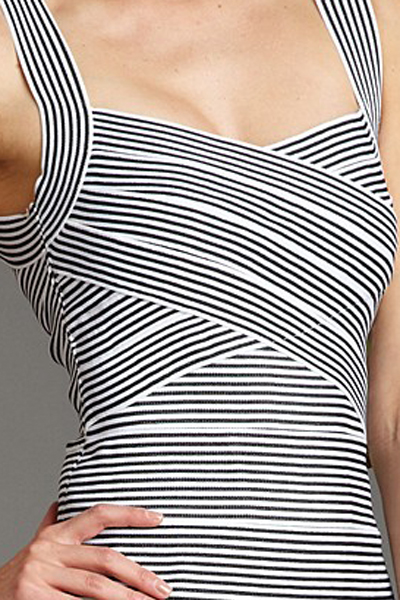 Mini Striped Bandage Dress - Click Image to Close