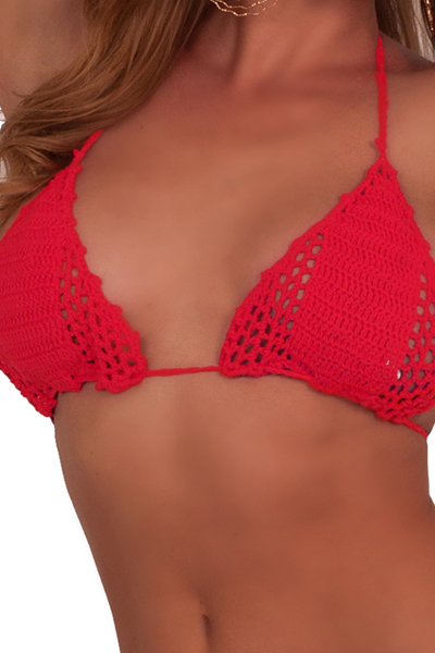 Red Crochet Bikini - Click Image to Close