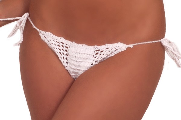 White Crochet Bikini - Click Image to Close