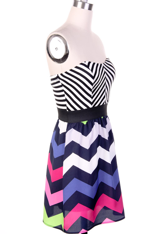 Ziggy Pop Chevron Print Dress