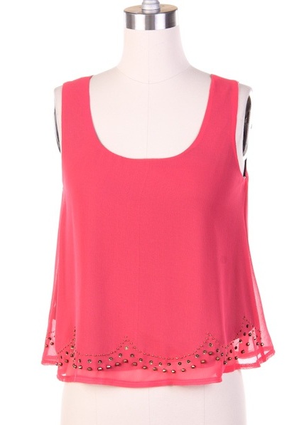 Minka Coral Chiffon Top - Click Image to Close