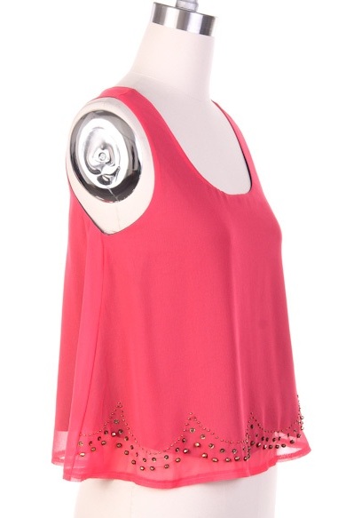 Minka Coral Chiffon Top - Click Image to Close