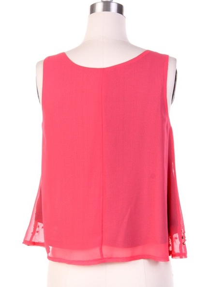 Minka Coral Chiffon Top - Click Image to Close