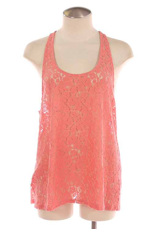 Life's a Peach Lace Racerback Top - Click Image to Close