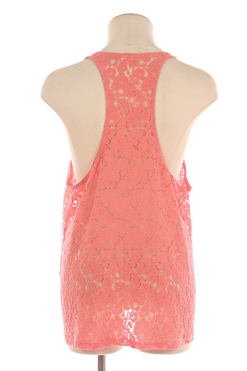 Life's a Peach Lace Racerback Top - Click Image to Close