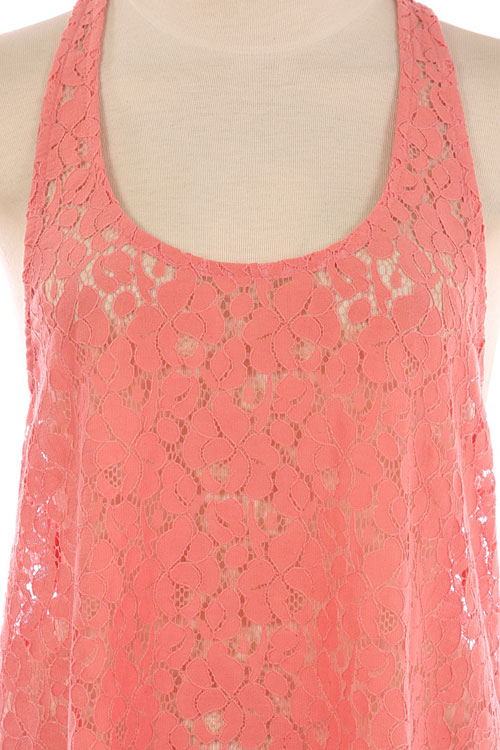 Life's a Peach Lace Racerback Top