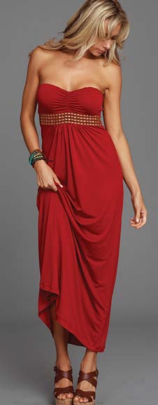 Lucy Love Malia Maxi Dress - Cayenne - Click Image to Close