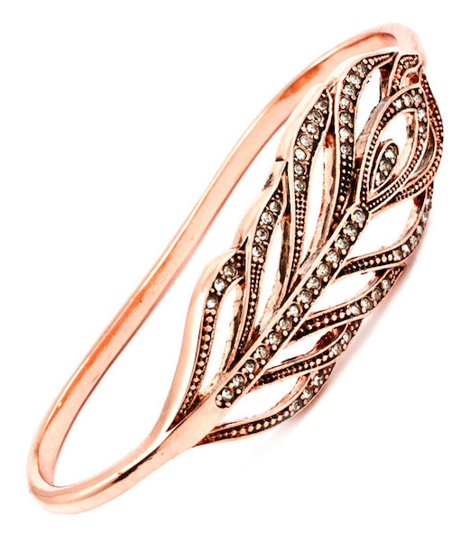 Leaf Bangle Hand Bracelet - Click Image to Close