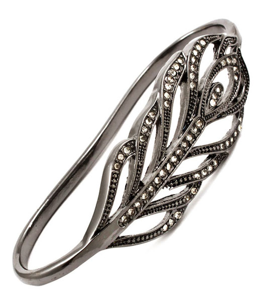 Leaf Bangle Hand Bracelet - Click Image to Close